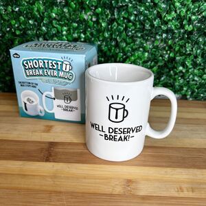 NIB Shortest Break Ever Mug Gag Gift Novelty Gift Well Deserved Break Coffee cup